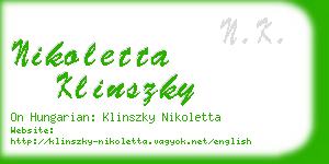 nikoletta klinszky business card